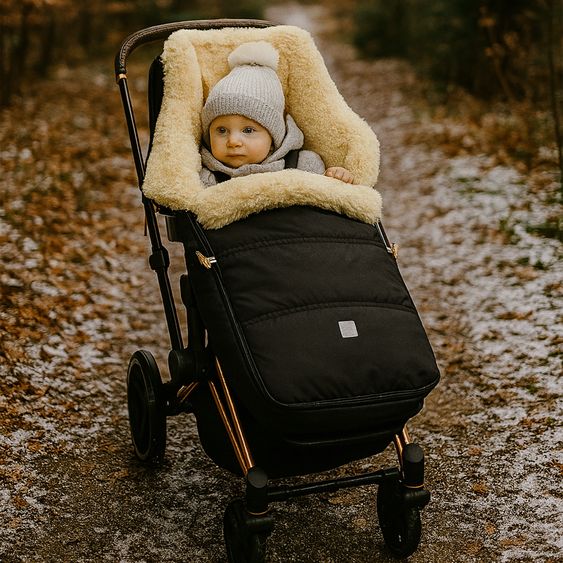Kaiser Lammfell-Fußsack Dublas 2.0 für Buggy, Sport- & Kinderwagen - Black