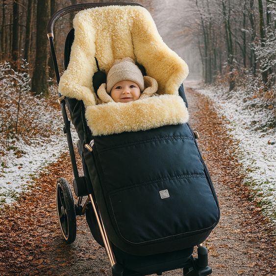 Kaiser Lammfell-Fußsack Dublas 2.0 für Buggy, Sport- & Kinderwagen - Black