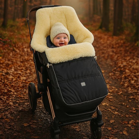 Kaiser Lammfell-Fußsack Dublas 2.0 für Buggy, Sport- & Kinderwagen - Black