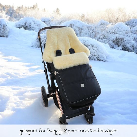 Kaiser Lammfell-Fußsack Dublas 2.0 für Buggy, Sport- & Kinderwagen - Black
