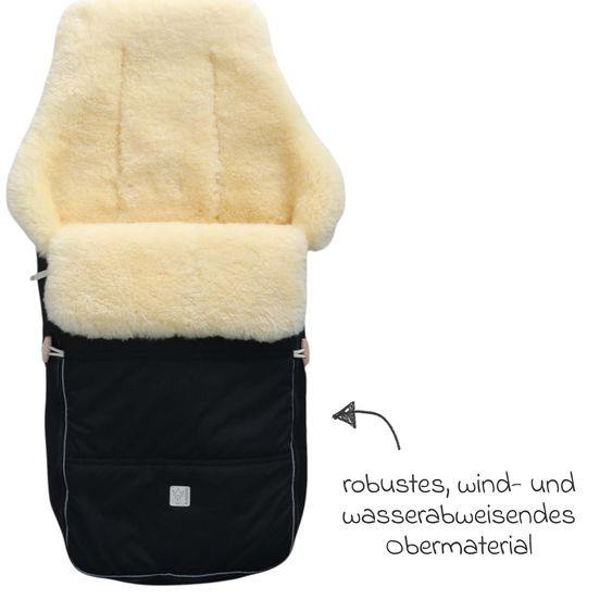 Kaiser Lammfell-Fußsack Dublas 2.0 für Buggy, Sport- & Kinderwagen - Black