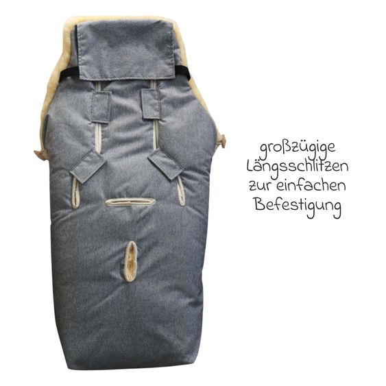 Kaiser Lammfell-Fußsack Dublas 2.0 für Buggy, Sport- & Kinderwagen - Light Grey Melange