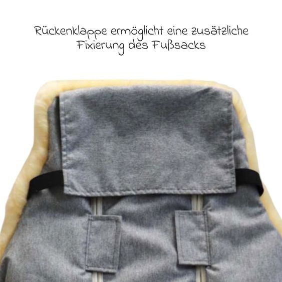 Kaiser Lammfell-Fußsack Dublas 2.0 für Buggy, Sport- & Kinderwagen - Light Grey Melange