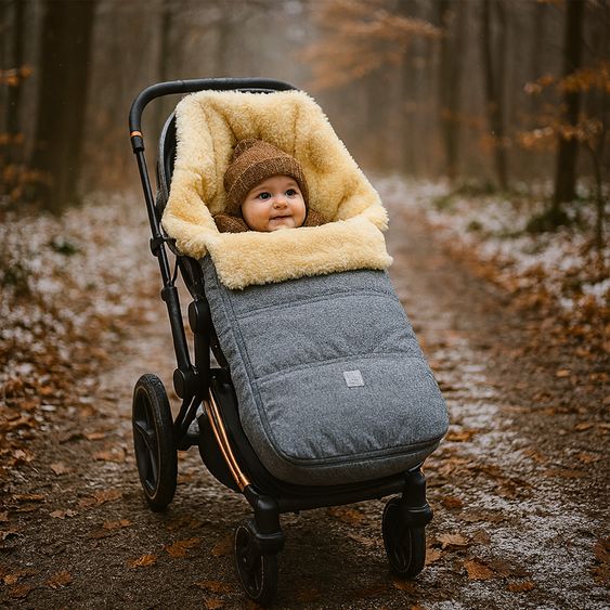 Kaiser Lammfell-Fußsack Dublas 2.0 für Buggy, Sport- & Kinderwagen - Light Grey Melange