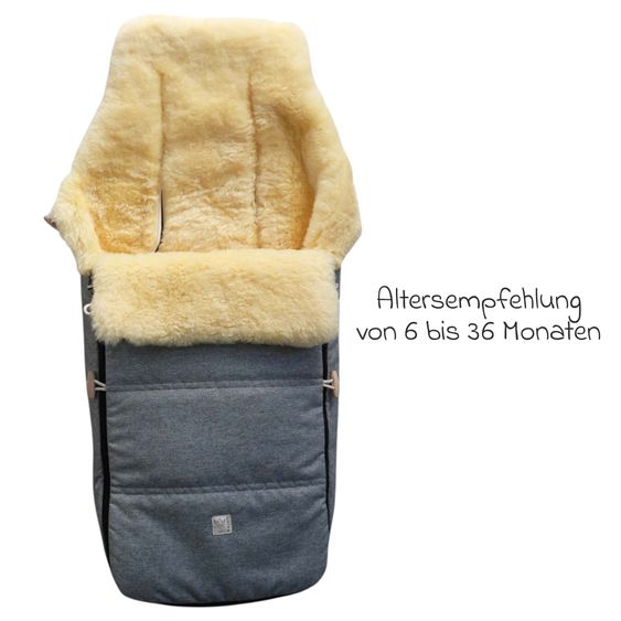 Kaiser Lammfell-Fußsack Dublas 2.0 für Buggy, Sport- & Kinderwagen - Light Grey Melange