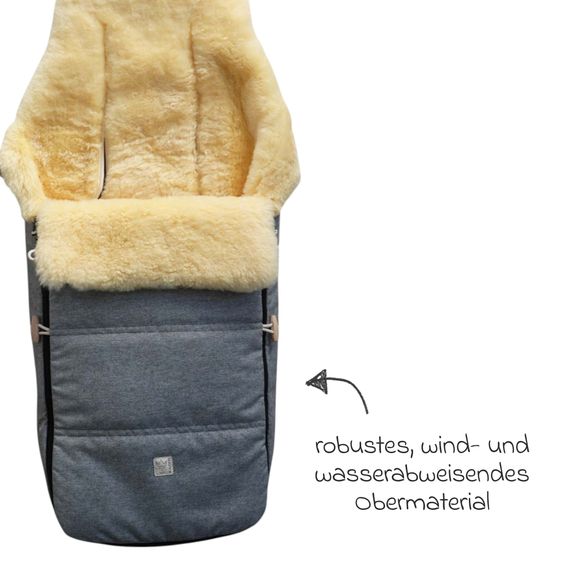 Kaiser Lammfell-Fußsack Dublas 2.0 für Buggy, Sport- & Kinderwagen - Light Grey Melange