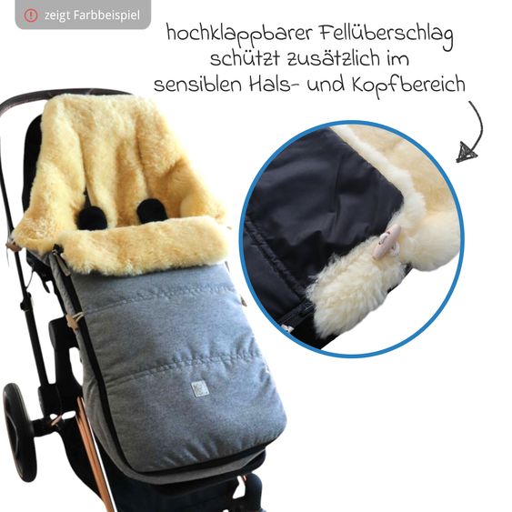 Kaiser Lammfell-Fußsack Dublas 2.0 für Buggy, Sport- & Kinderwagen - Light Grey Melange