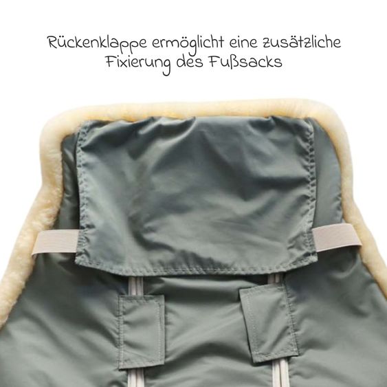 Kaiser Lammfell-Fußsack Dublas 2.0 für Buggy, Sport- & Kinderwagen - Salbei Green