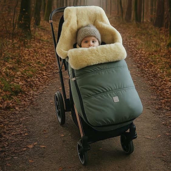 Kaiser Lammfell-Fußsack Dublas 2.0 für Buggy, Sport- & Kinderwagen - Salbei Green