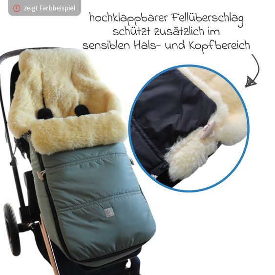 Kaiser Lammfell-Fußsack Dublas 2.0 für Buggy, Sport- & Kinderwagen - Salbei Green