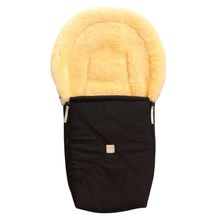 Lammfell-Fußsack Emmy für Babyschalen & Babywannen - Black
