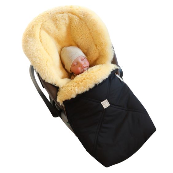 Kaiser Lammfell-Fußsack Emmy für Babyschalen & Babywannen - Black