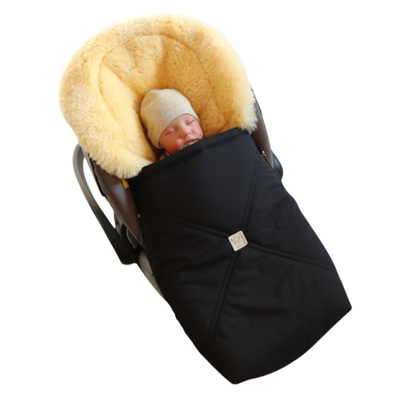 Kaiser Lammfell-Fußsack Emmy für Babyschalen & Babywannen - Black