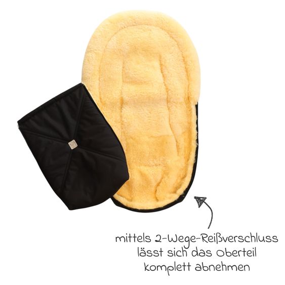 Kaiser Lammfell-Fußsack Emmy für Babyschalen & Babywannen - Black