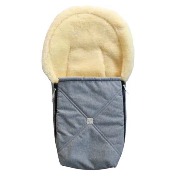 Kaiser Lammfell-Fußsack Emmy für Babyschalen & Babywannen - Light Grey Melange