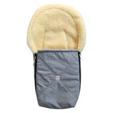 Lammfell-Fußsack Emmy für Babyschalen & Babywannen - Light Grey Melange