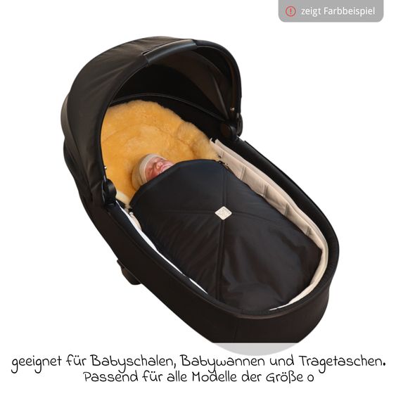 Kaiser Lammfell-Fußsack Emmy für Babyschalen & Babywannen - Light Grey Melange