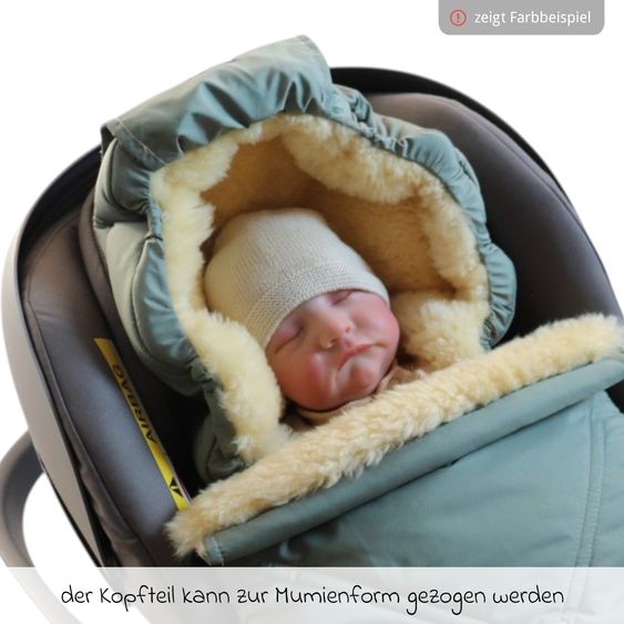 Kaiser Lammfell-Fußsack Emmy für Babyschalen & Babywannen - Light Grey Melange