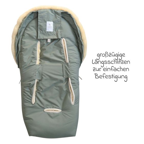 Kaiser Lammfell-Fußsack Emmy für Babyschalen & Babywannen - Salbei Green