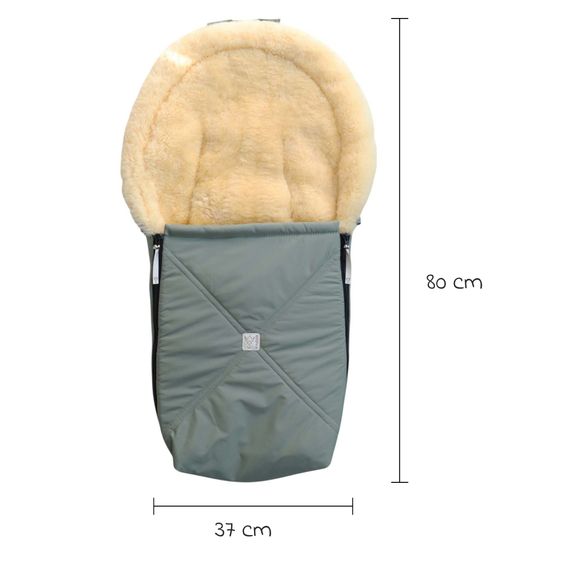 Kaiser Lammfell-Fußsack Emmy für Babyschalen & Babywannen - Salbei Green