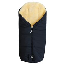 Lammfell-Fußsack Iglu 2.0 für Buggy, Sport-, Kinderwagen & Fahrradanhänger - Black