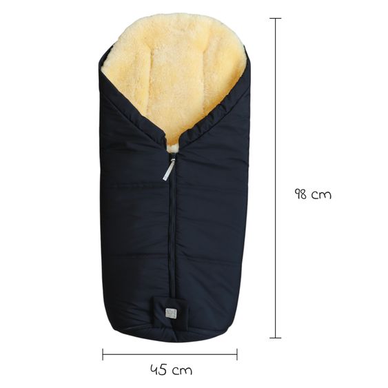 Kaiser Lammfell-Fußsack Iglu 2.0 für Buggy, Sport-, Kinderwagen & Fahrradanhänger - Black
