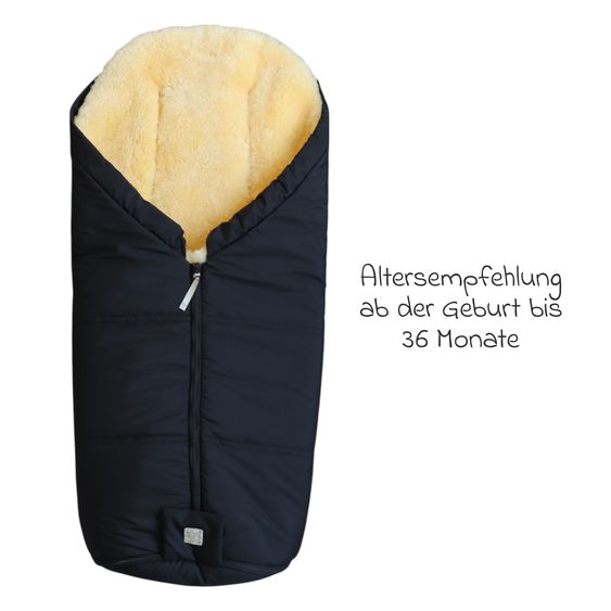 Kaiser Lammfell-Fußsack Iglu 2.0 für Buggy, Sport-, Kinderwagen & Fahrradanhänger - Black