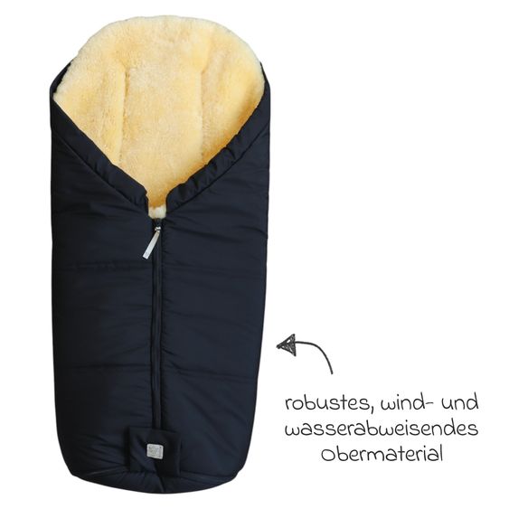 Kaiser Lammfell-Fußsack Iglu 2.0 für Buggy, Sport-, Kinderwagen & Fahrradanhänger - Black