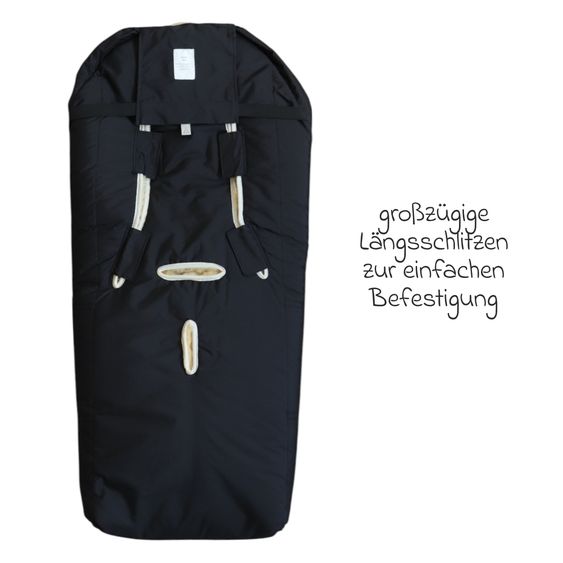 Kaiser Lammfell-Fußsack Iglu 2.0 für Buggy, Sport-, Kinderwagen & Fahrradanhänger - Black