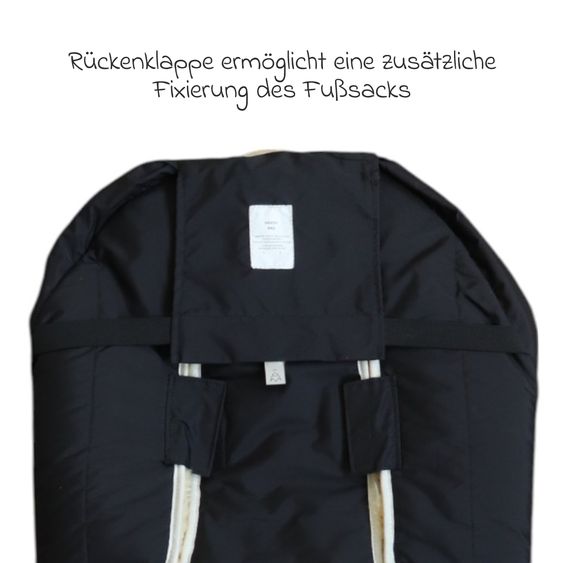 Kaiser Lammfell-Fußsack Iglu 2.0 für Buggy, Sport-, Kinderwagen & Fahrradanhänger - Black