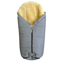 Lammfell-Fußsack Iglu 2.0 für Buggy, Sport-, Kinderwagen & Fahrradanhänger - Light Grey Melange