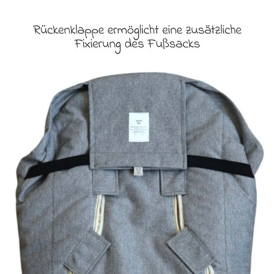 Kaiser Lammfell-Fußsack Iglu 2.0 für Buggy, Sport-, Kinderwagen & Fahrradanhänger - Light Grey Melange