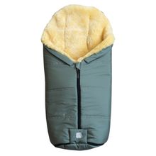 Lammfell-Fußsack Iglu 2.0 für Buggy, Sport-, Kinderwagen & Fahrradanhänger - Salbei Green