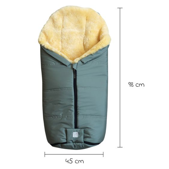 Kaiser Lammfell-Fußsack Iglu 2.0 für Buggy, Sport-, Kinderwagen & Fahrradanhänger - Salbei Green