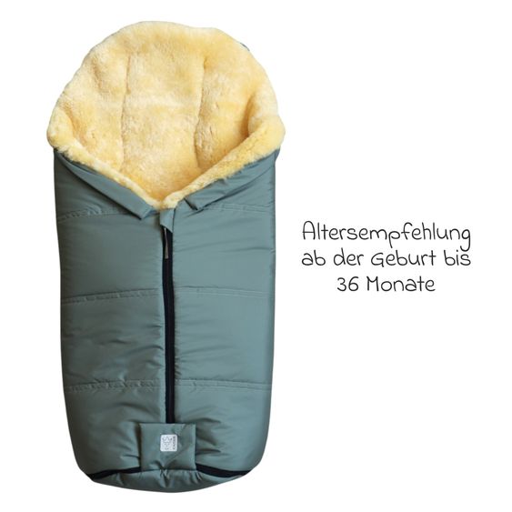 Kaiser Lammfell-Fußsack Iglu 2.0 für Buggy, Sport-, Kinderwagen & Fahrradanhänger - Salbei Green