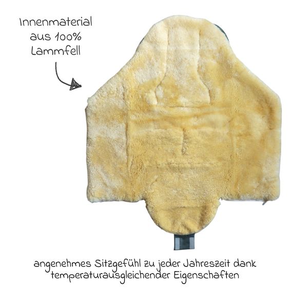 Kaiser Lammfell-Fußsack Iglu 2.0 für Buggy, Sport-, Kinderwagen & Fahrradanhänger - Salbei Green