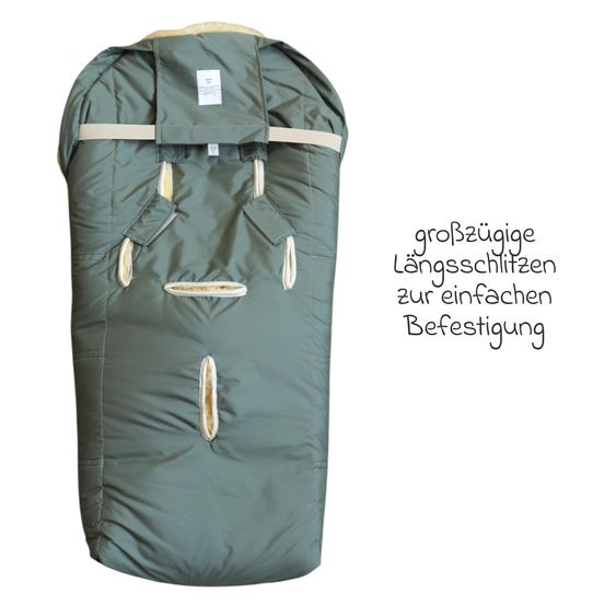 Kaiser Lammfell-Fußsack Iglu 2.0 für Buggy, Sport-, Kinderwagen & Fahrradanhänger - Salbei Green