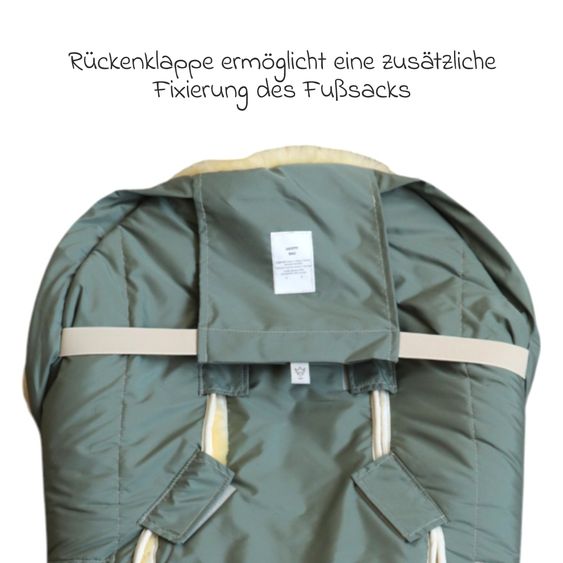 Kaiser Lammfell-Fußsack Iglu 2.0 für Buggy, Sport-, Kinderwagen & Fahrradanhänger - Salbei Green