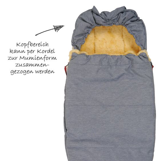 Kaiser Lammfell-Fußsack Lenny - Denim Blue