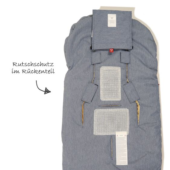 Kaiser Lammfell-Fußsack Lenny - Denim Blue