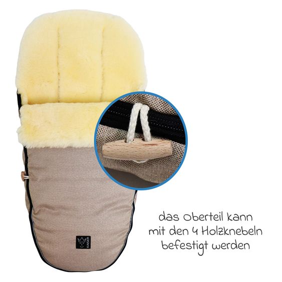 Kaiser Lammfell-Fußsack Love the Nature für Kinderwagen, Buggy & Fahrradanhänger - Sand Melange