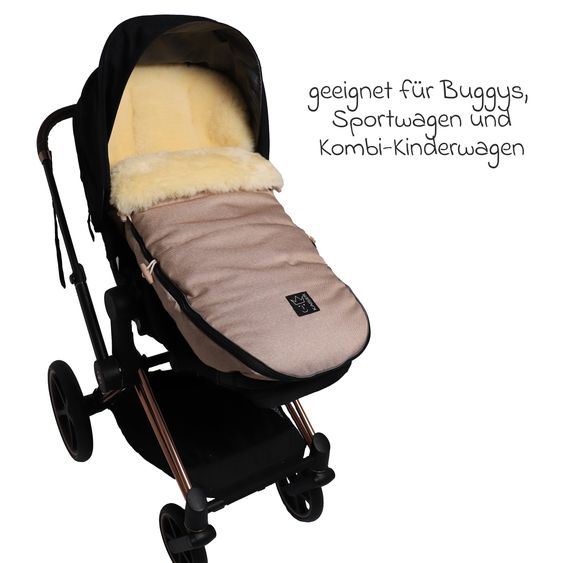 Kaiser Lammfell-Fußsack Love the Nature für Kinderwagen, Buggy & Fahrradanhänger - Sand Melange