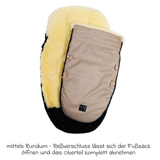 Kaiser Lammfell-Fußsack Love the Nature für Kinderwagen, Buggy & Fahrradanhänger - Sand Melange