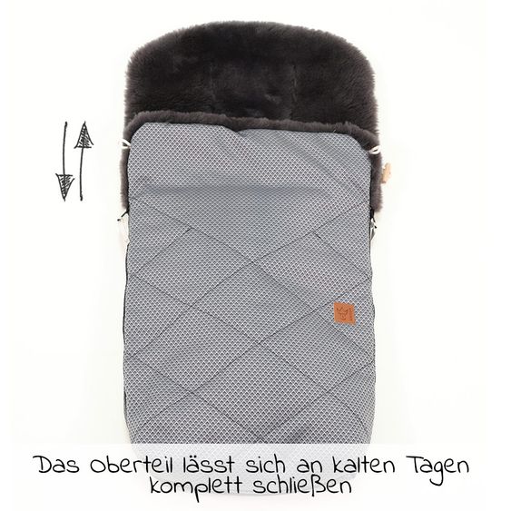 Kaiser Lammfell-Fußsack Natura Graphit - Anthracite Waffle