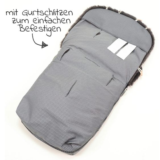 Kaiser Lammfell-Fußsack Natura Graphit - Anthracite Waffle