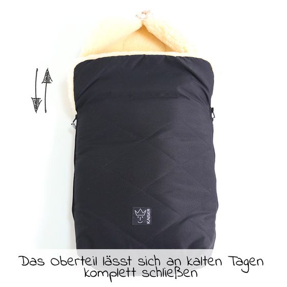 Kaiser Lammfell-Fußsack Natura II für Joie-Kinderwagen - Schwarz