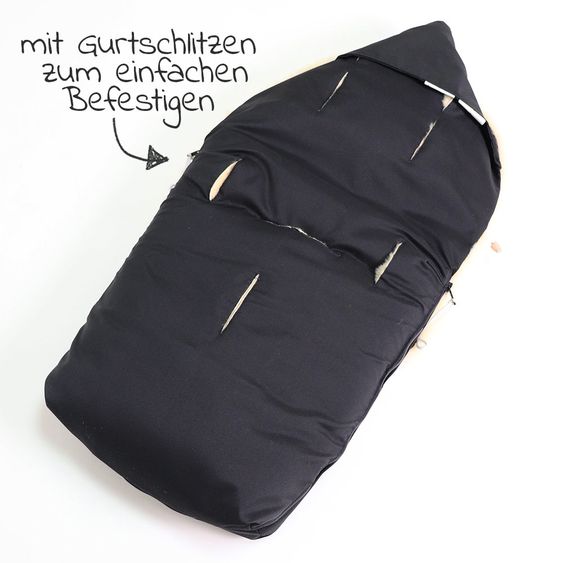 Kaiser Lammfell-Fußsack Natura II für Joie-Kinderwagen - Schwarz