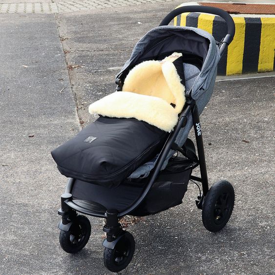 Kaiser Lammfell-Fußsack Natura II für Joie-Kinderwagen - Schwarz