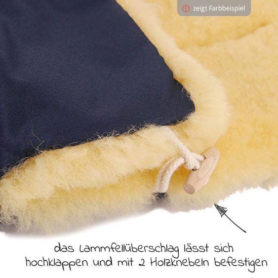 Kaiser Lammfell-Fußsack Natura - Melange Anthrazit