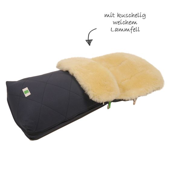 Kaiser Lammfell-Fußsack Natura Organic Cotton - Anthracite